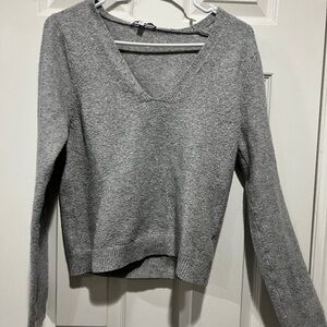 Gray V-Neck Sweater